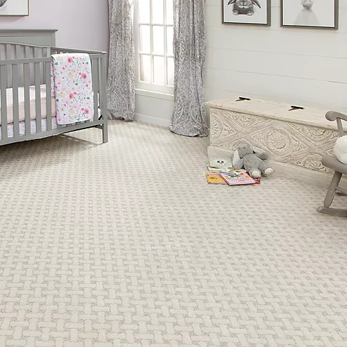 Light beige carpet in a nursery